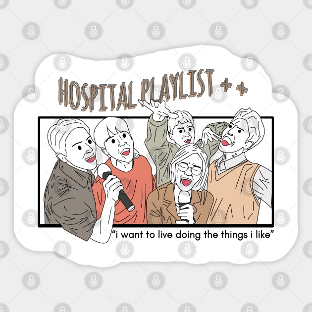 i want to live doing the things i like hospital playlist quote kdrama Sticker by salwithquote